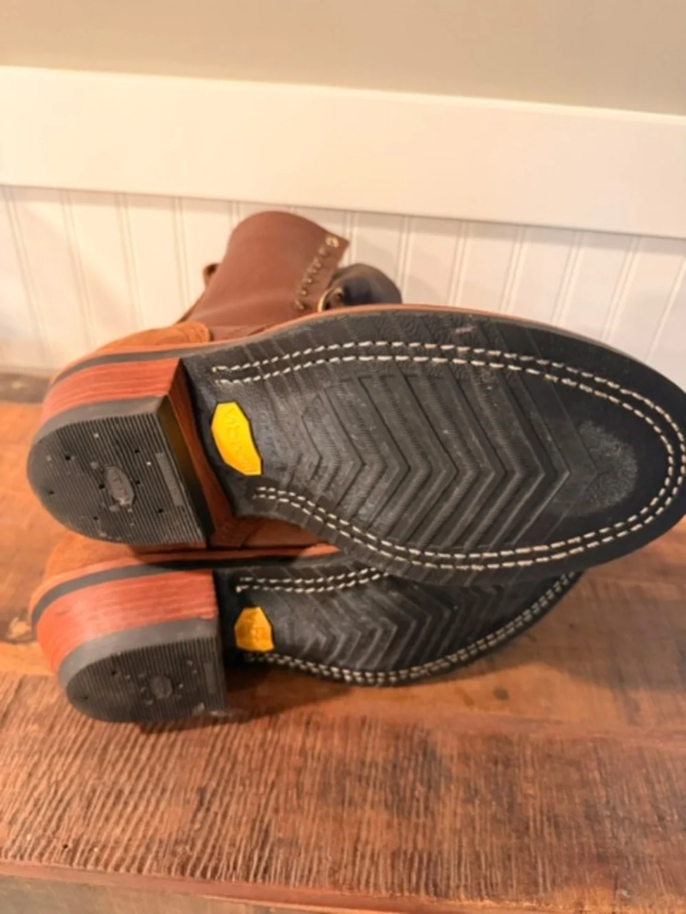 Nicks Handmade Boots – Custom Leather Work Boots – Vibram Sole, Size 8EE
